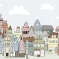London Houses, Summer Mural Wallpaper - pure wallpaper artwork