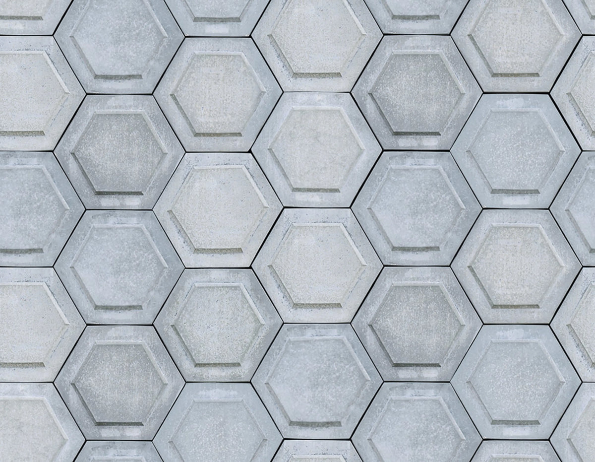 Concrete Hexagon Mural Wallpaper - pure wallpaper artwork