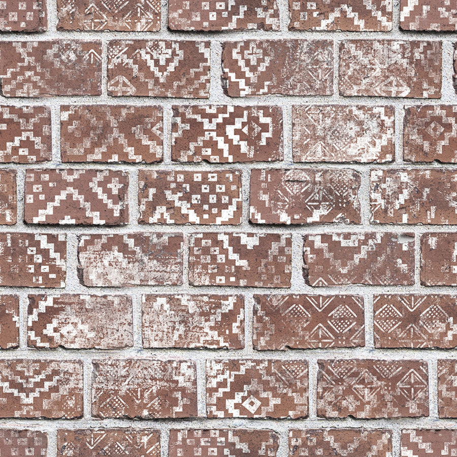 Decorated Bricks, Red Mural Wallpaper