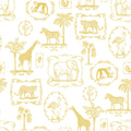 Animal Party, Yellow Mural Wallpaper - pure wallpaper artwork