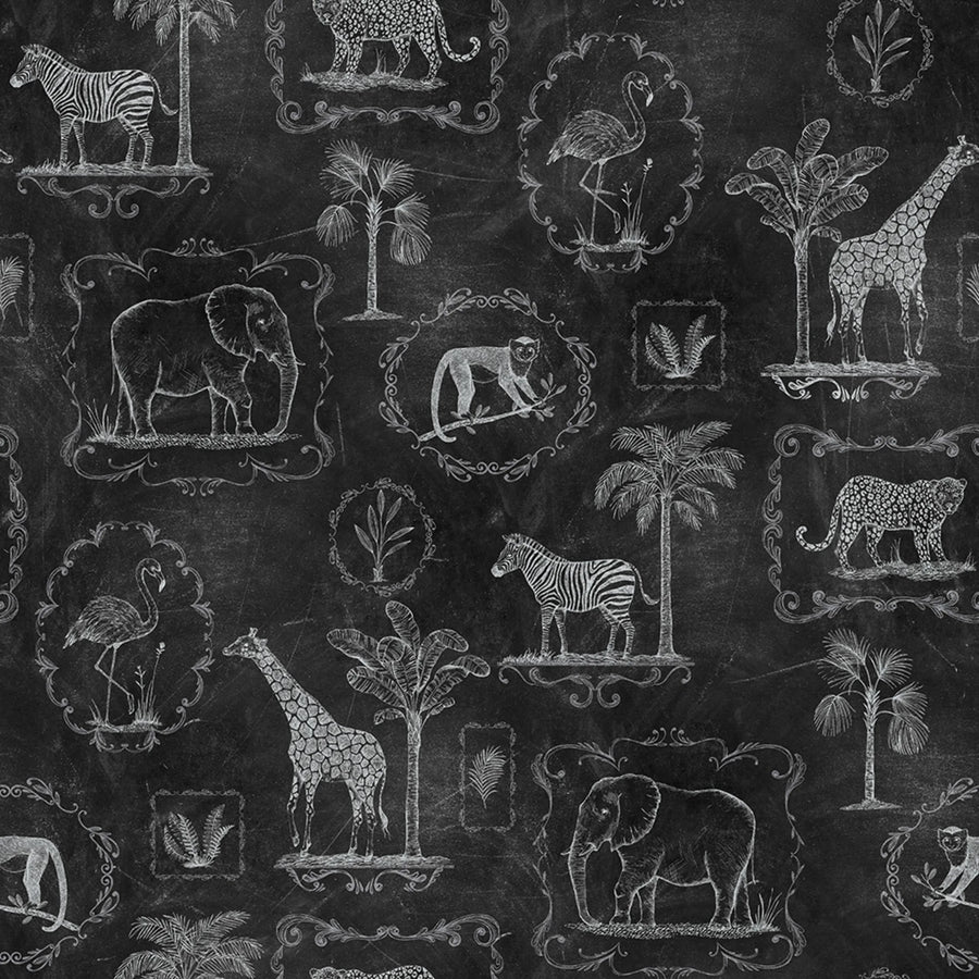 Animal Party, Blackboard Mural Wallpaper