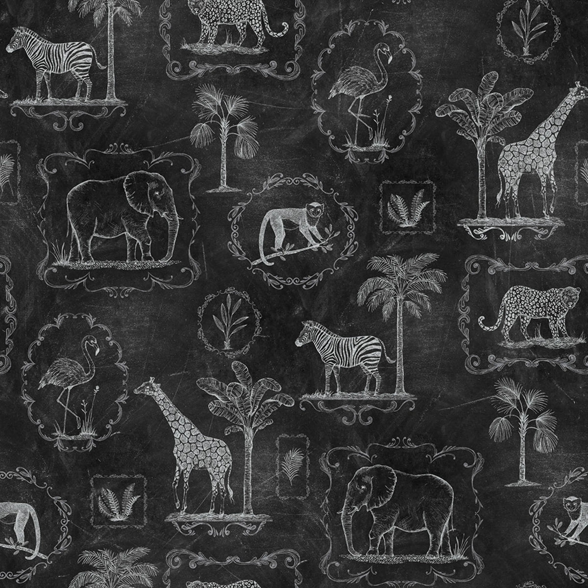 Animal Party, Blackboard Mural Wallpaper - pure wallpaper artwork