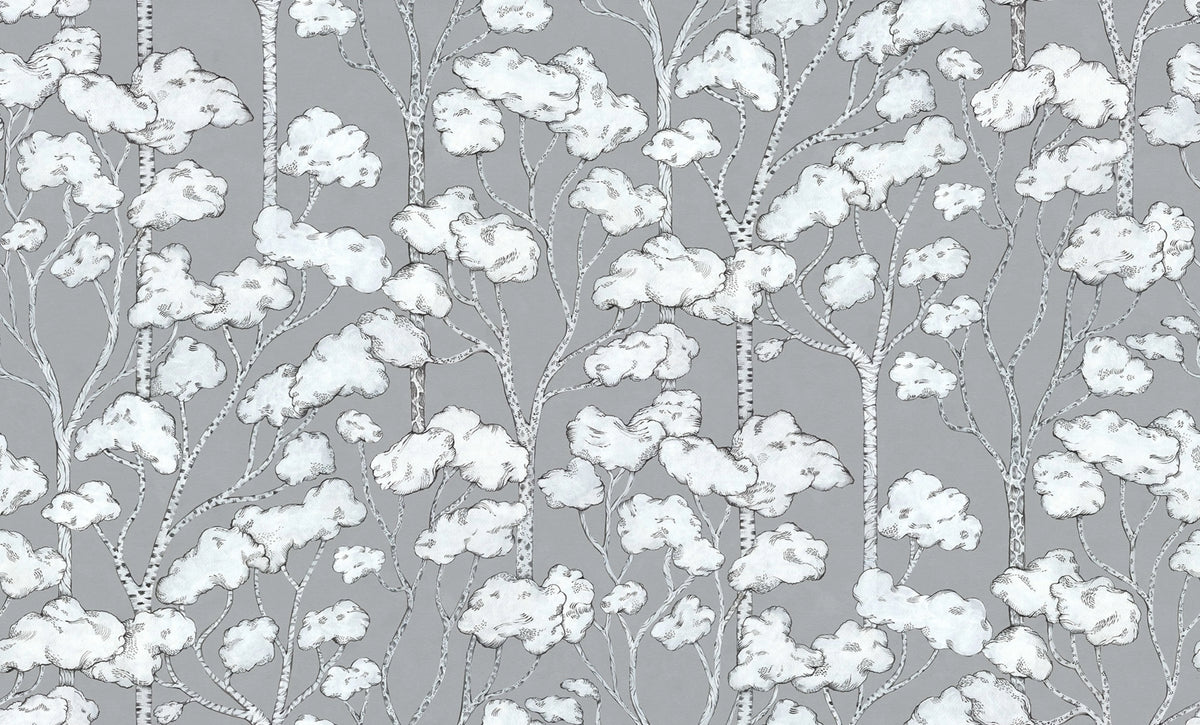 Animal Tree, Gray Mural Wallpaper - pure wallpaper artwork
