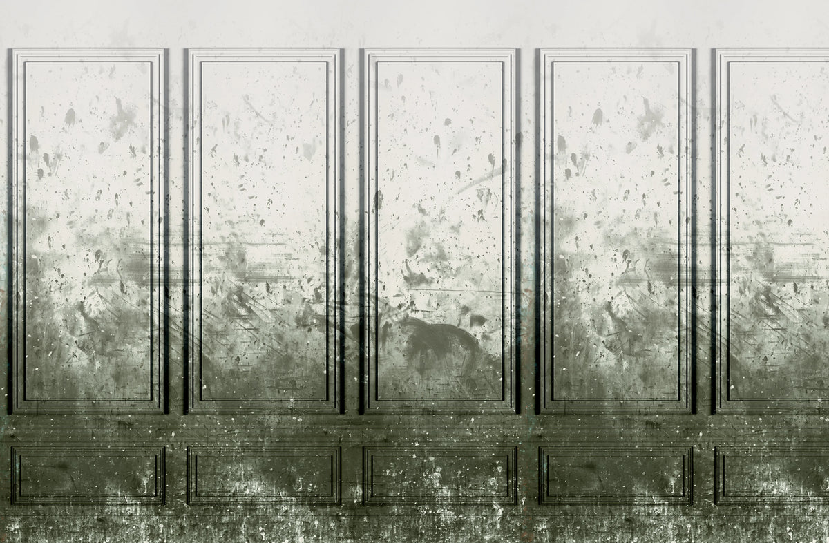 Patinated Panels, Moss Mural Wallpaper - pure wallpaper artwork