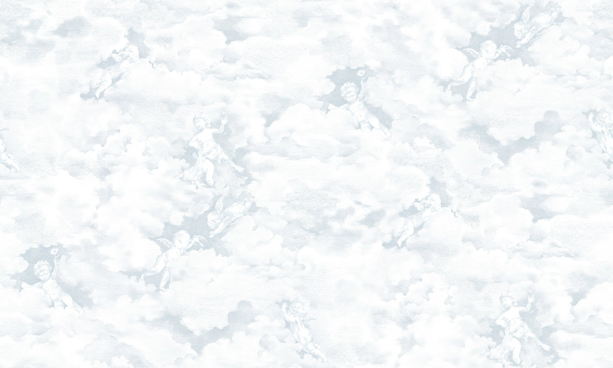 Chubby Cherubs, Blue Mural Wallpaper - pure wallpaper artwork