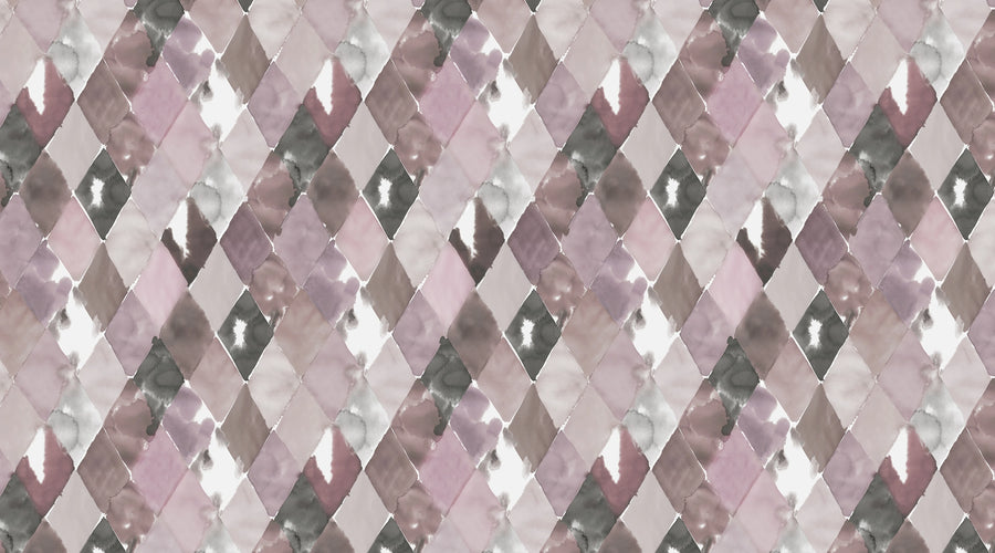 Big Harlequin, Plum Mural Wallpaper