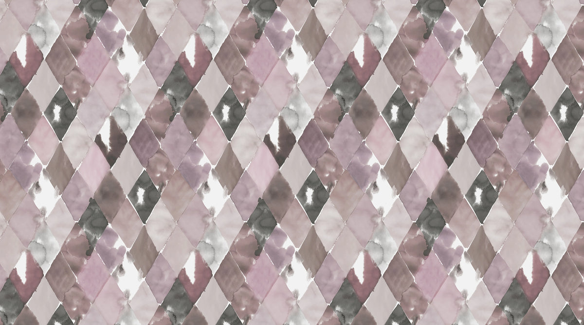 Big Harlequin, Plum Mural Wallpaper - pure wallpaper artwork