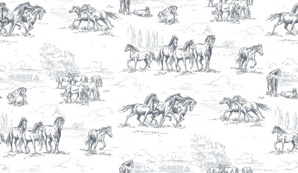Horse Herd Mural Wallpaper - pure wallpaper artwork
