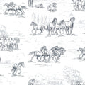 Horse Herd Mural Wallpaper - pure wallpaper artwork