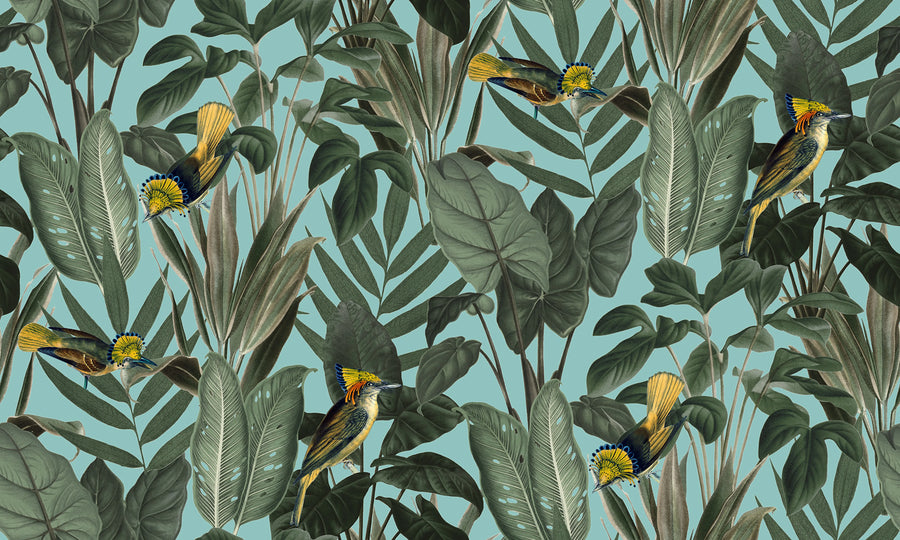Yellow Bird Mural Wallpaper