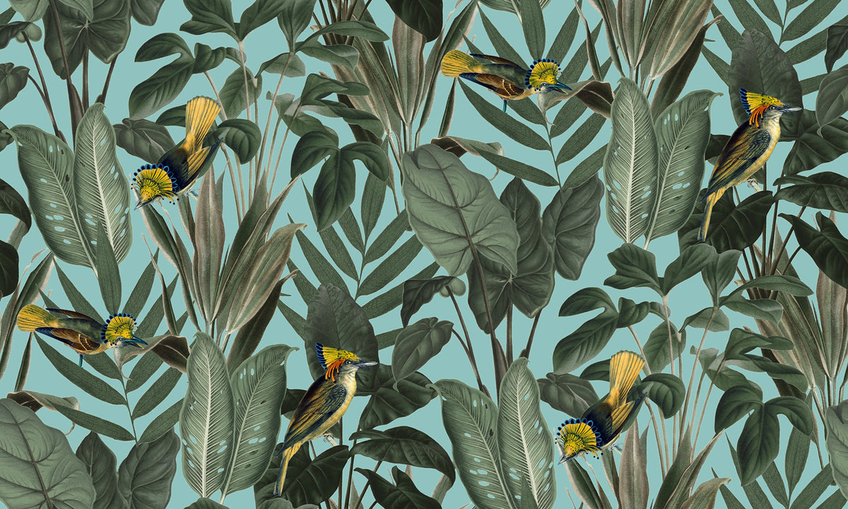 Yellow Bird Mural Wallpaper - pure wallpaper artwork