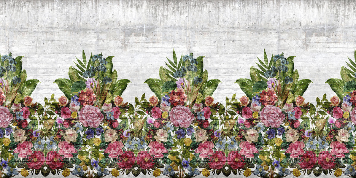 Flower Burst, Concrete Mural Wallpaper - pure wallpaper artwork