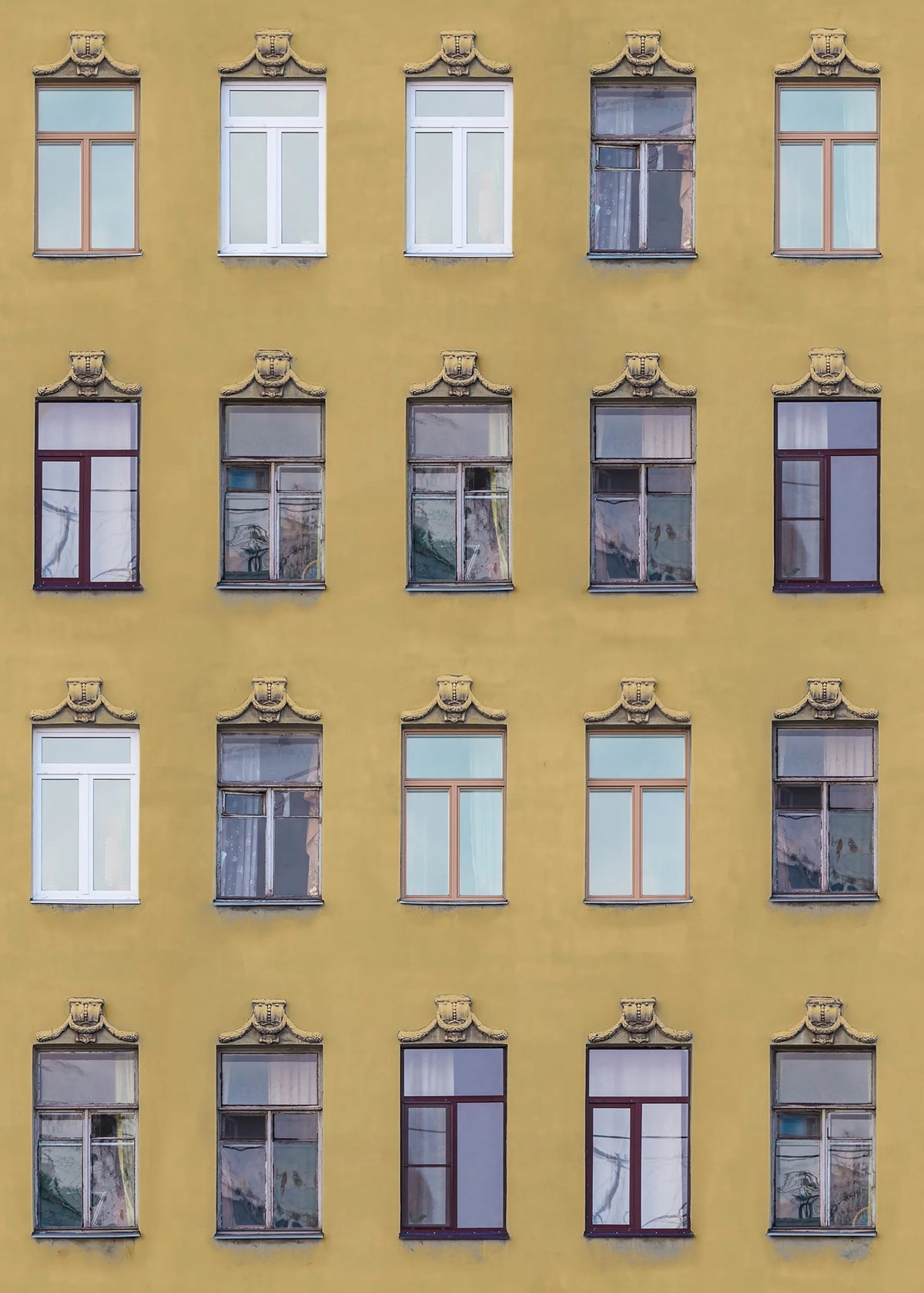 Window Row, Saffron Street Mural Wallpaper - pure wallpaper artwork