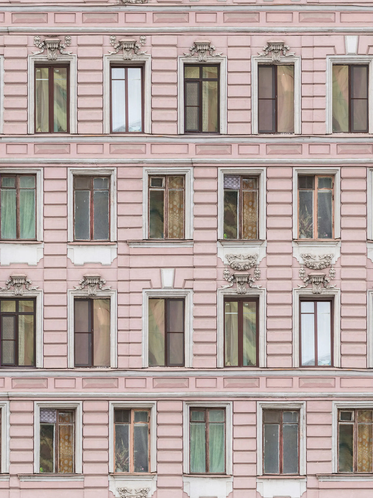 Pink Facade Mural Wallpaper - pure wallpaper artwork