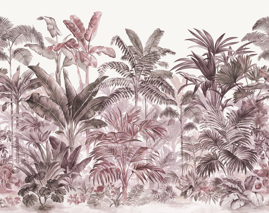 Pride Palms, Plum Mural Wallpaper