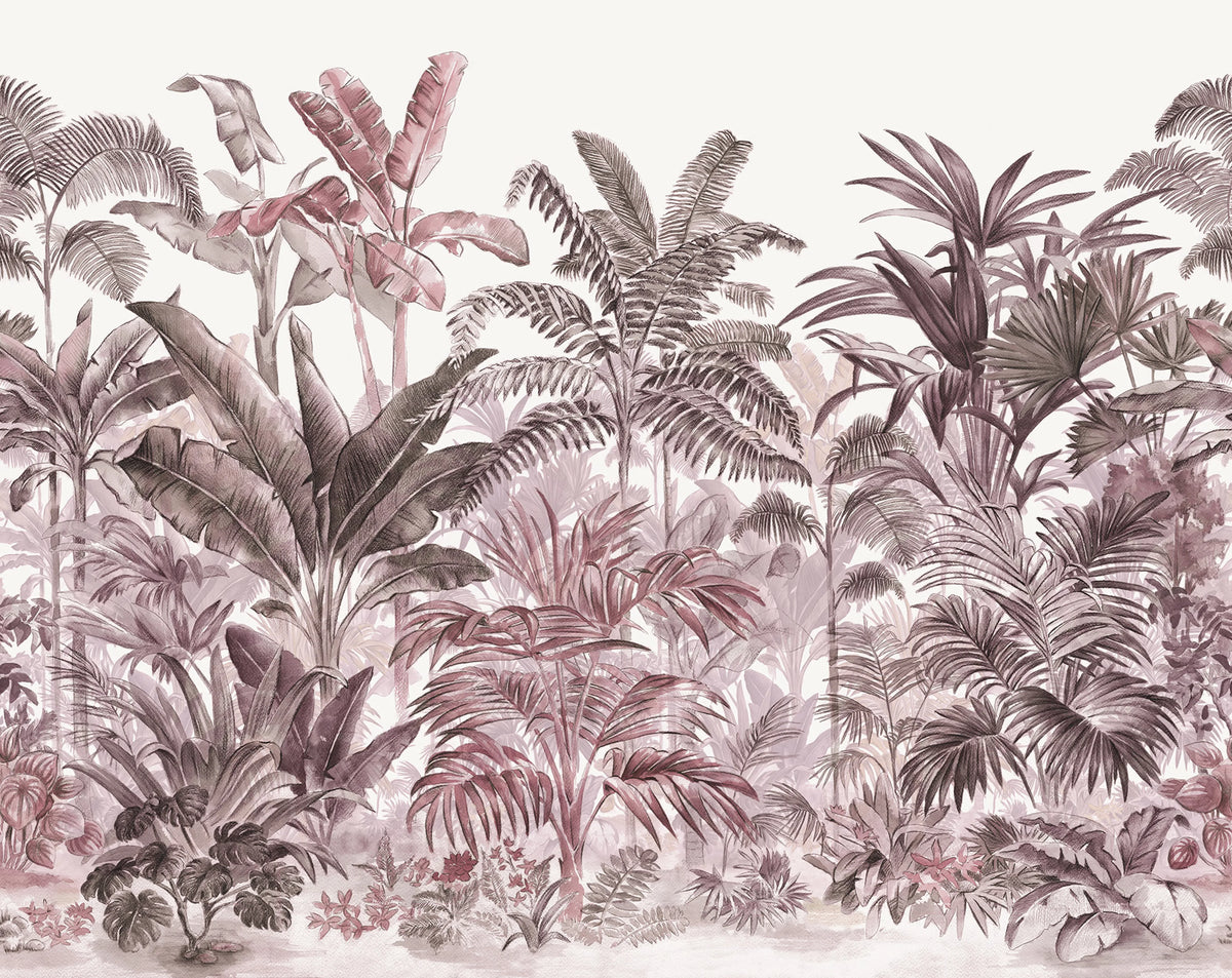 Pride Palms, Plum Mural Wallpaper - pure wallpaper artwork