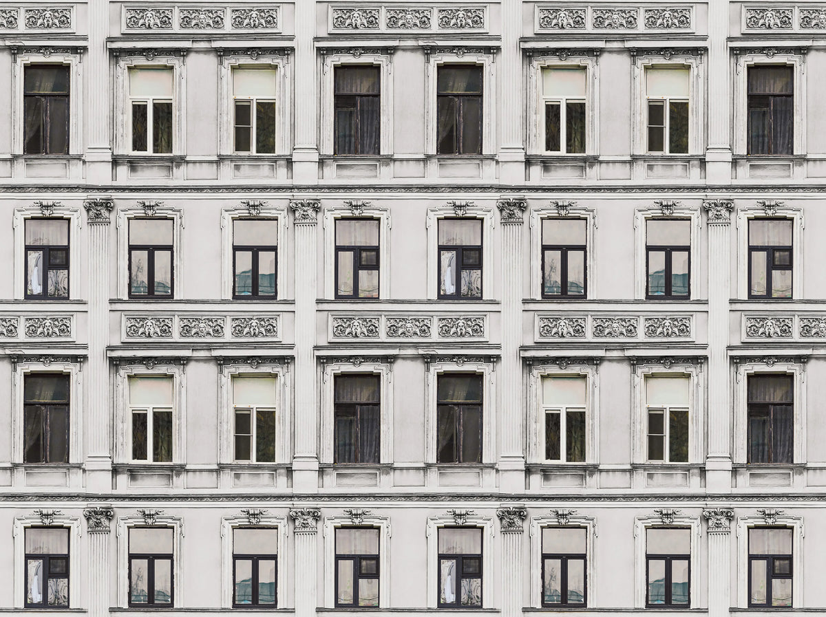 Rue Relief, White Mural Wallpaper - pure wallpaper artwork