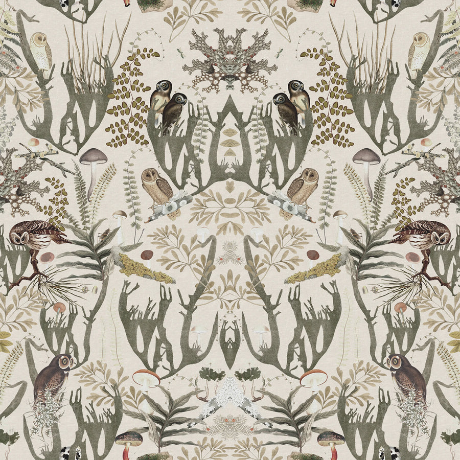 The Swedish Forest, White Mural Wallpaper