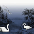 Swan Lake, Nightfall Mural Wallpaper - pure wallpaper artwork