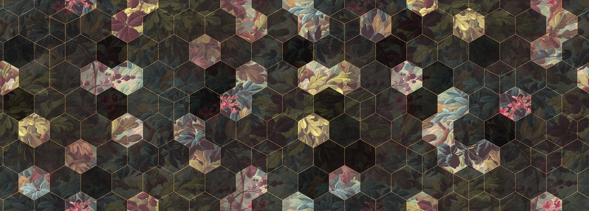 Vinum Hexagon Mural Wallpaper - pure wallpaper artwork