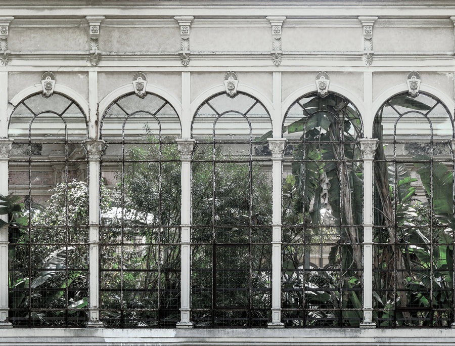 Dove Gardens, White Mural Wallpaper