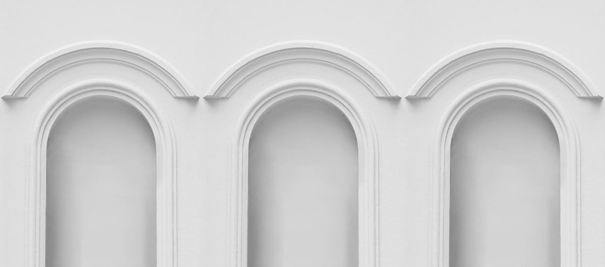 Forest Vaults, White Mural Wallpaper - pure wallpaper artwork