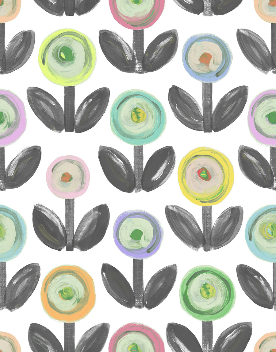 Flower Parade, Licorice Mural Wallpaper