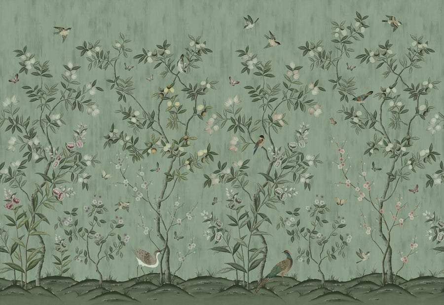 Chinoiserie Chic, Jade Mural Wallpaper