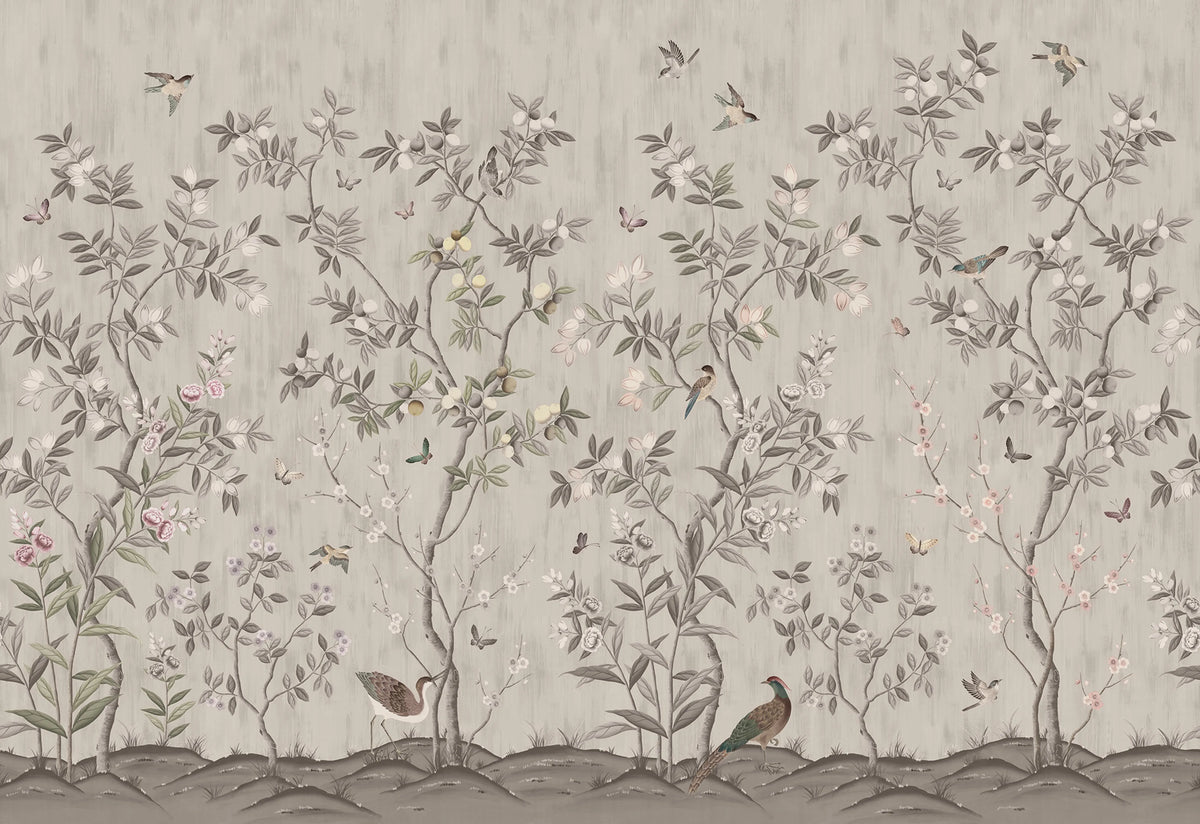 Chinoiserie Chic, Powder Beige Mural Wallpaper - pure wallpaper artwork