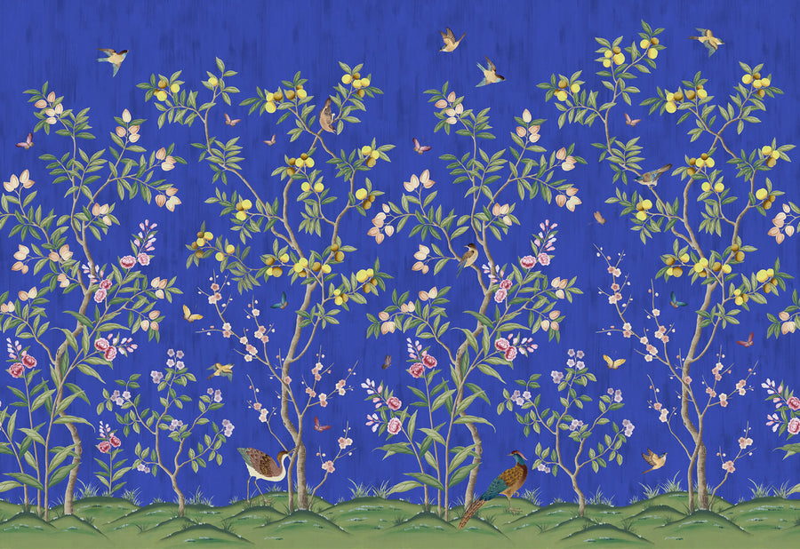 Chinoiserie Chic, Cobalt Mural Wallpaper