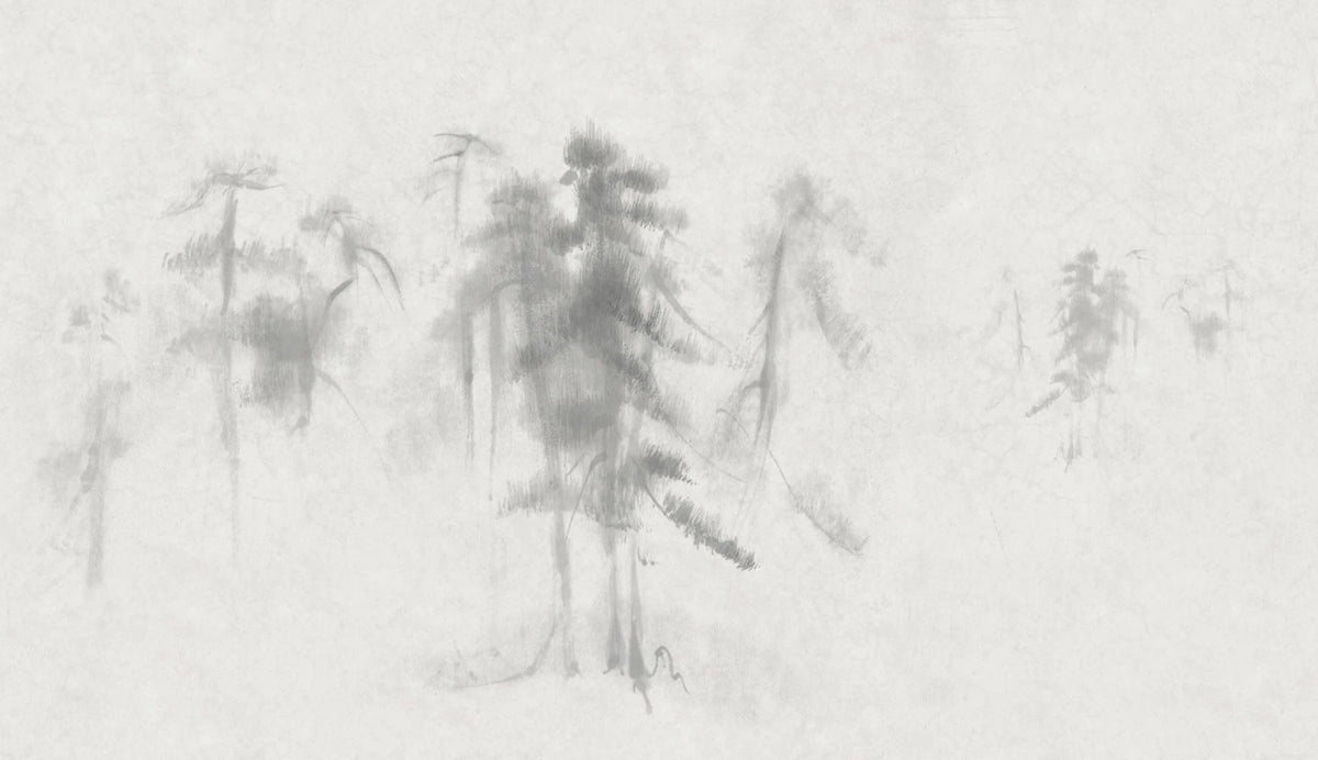 Asian Pines Mural Wallpaper - pure wallpaper artwork