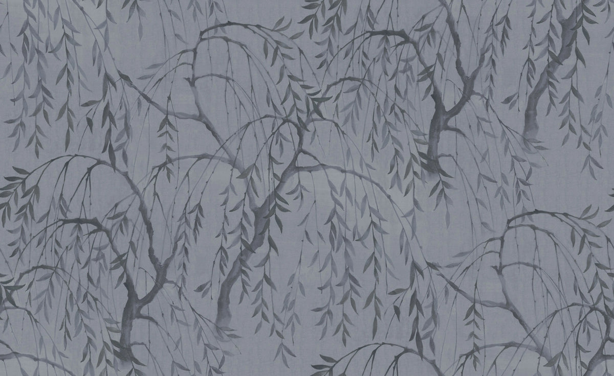Weeping Willows, Still Waters Blue Mural Wallpaper - pure wallpaper artwork