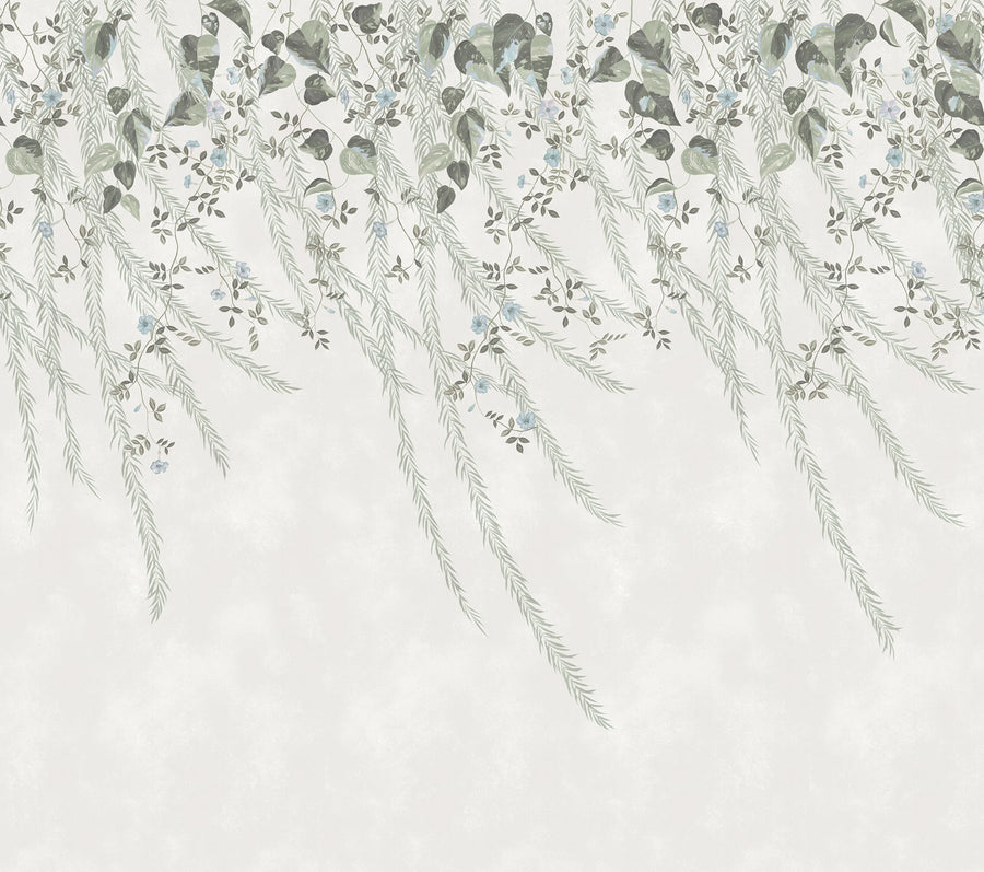Lush Foliage, Sage Tint Mural Wallpaper