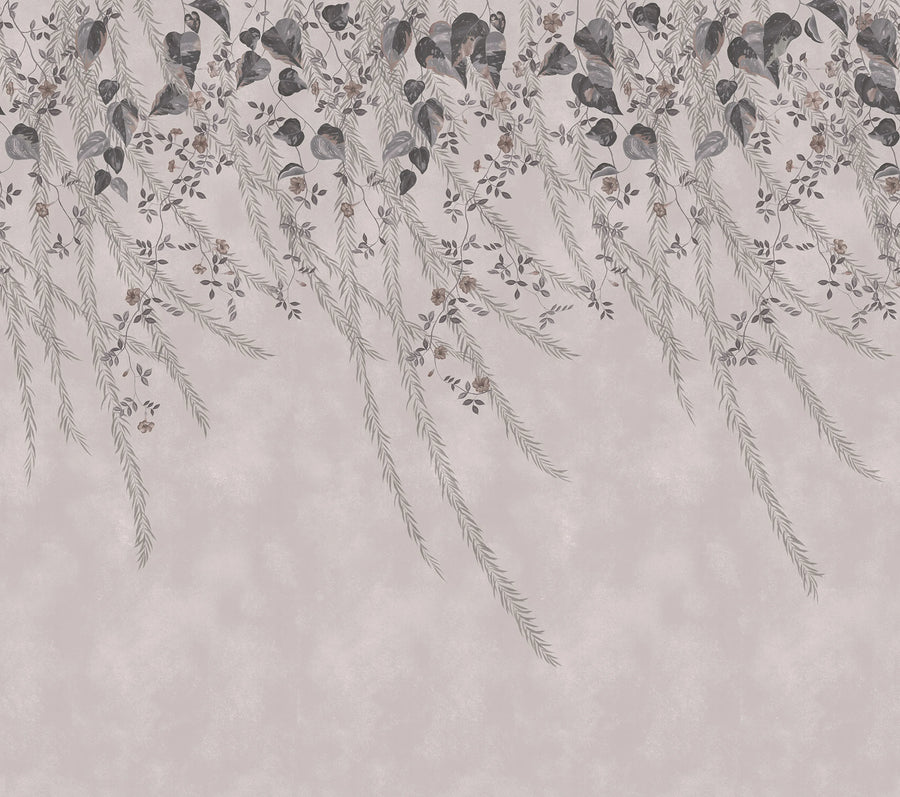 Lush Foliage, Rose Dust Mural Wallpaper