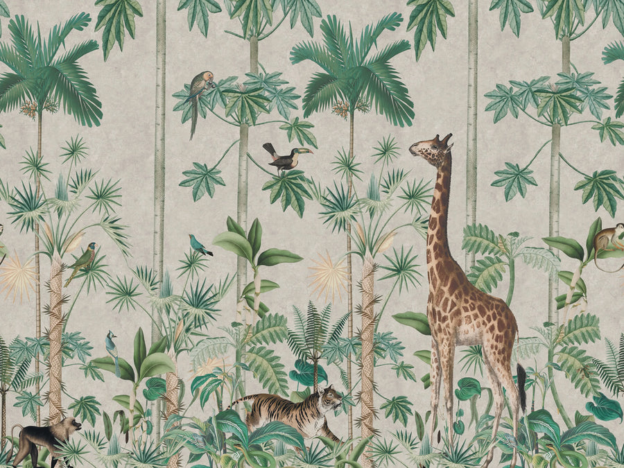 Giraffes Stroll Mural Wallpaper