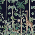 Giraffes Stroll, Nightfall Mural Wallpaper - pure wallpaper artwork