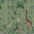 Giraffes Stroll, Emerald Mural Wallpaper - pure wallpaper artwork