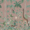 Giraffes Stroll, Pink Mural Wallpaper - pure wallpaper artwork