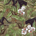Alluring Panthers Mural Wallpaper - pure wallpaper artwork