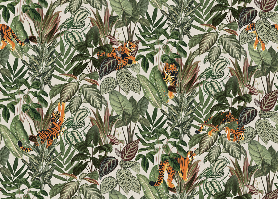 Mischievous Tigers Mural Wallpaper