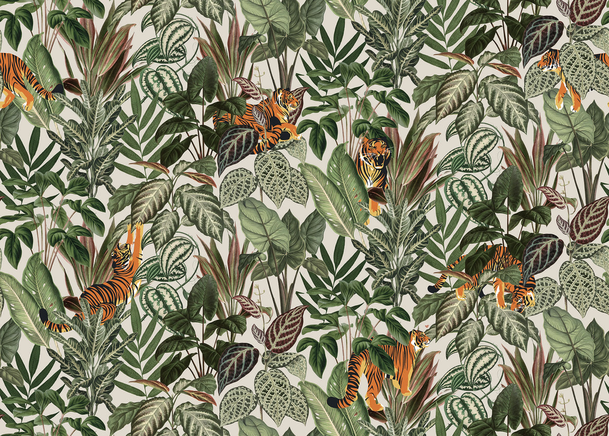 Mischievous Tigers Mural Wallpaper - pure wallpaper artwork