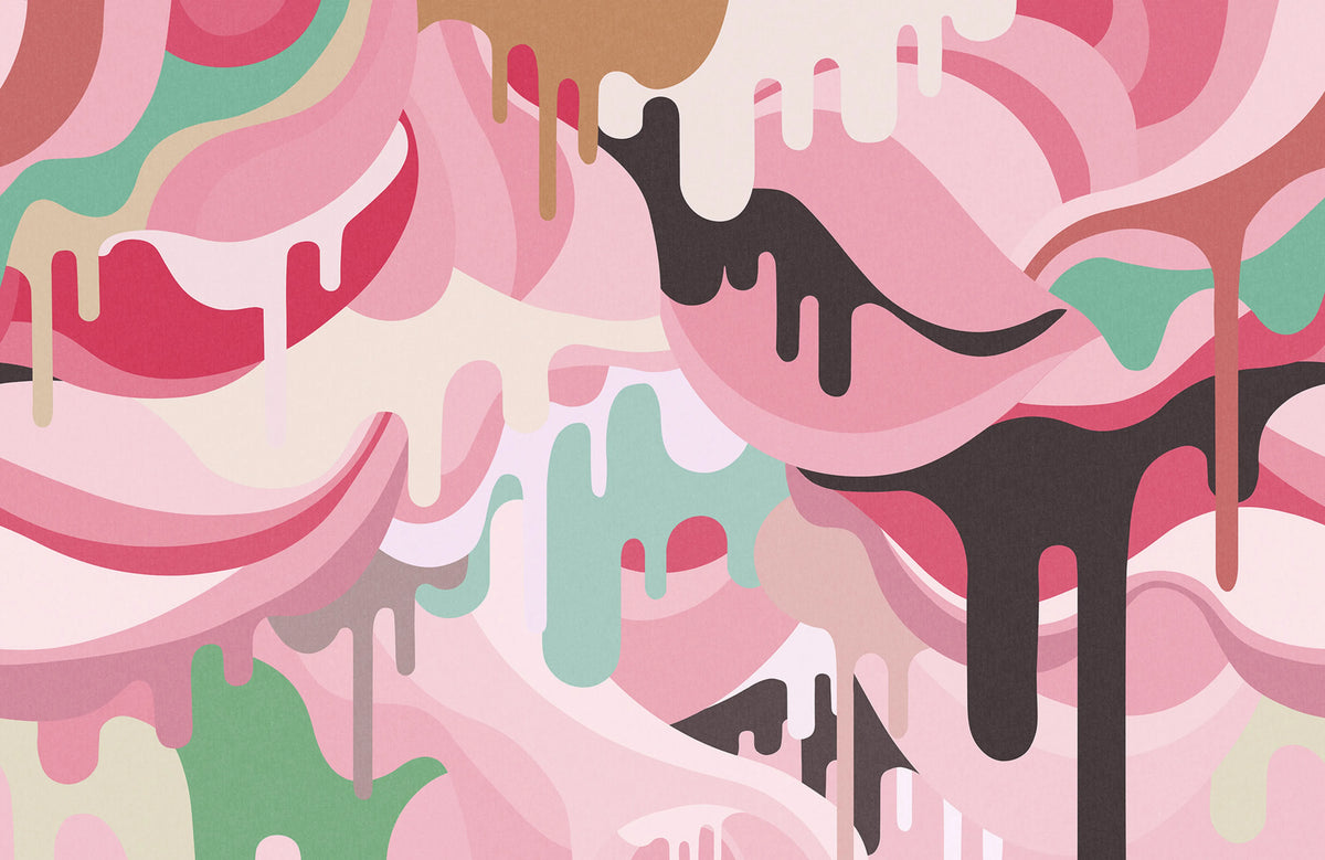Dripping Rainbow, Marshmallow Mural Wallpaper - pure wallpaper artwork
