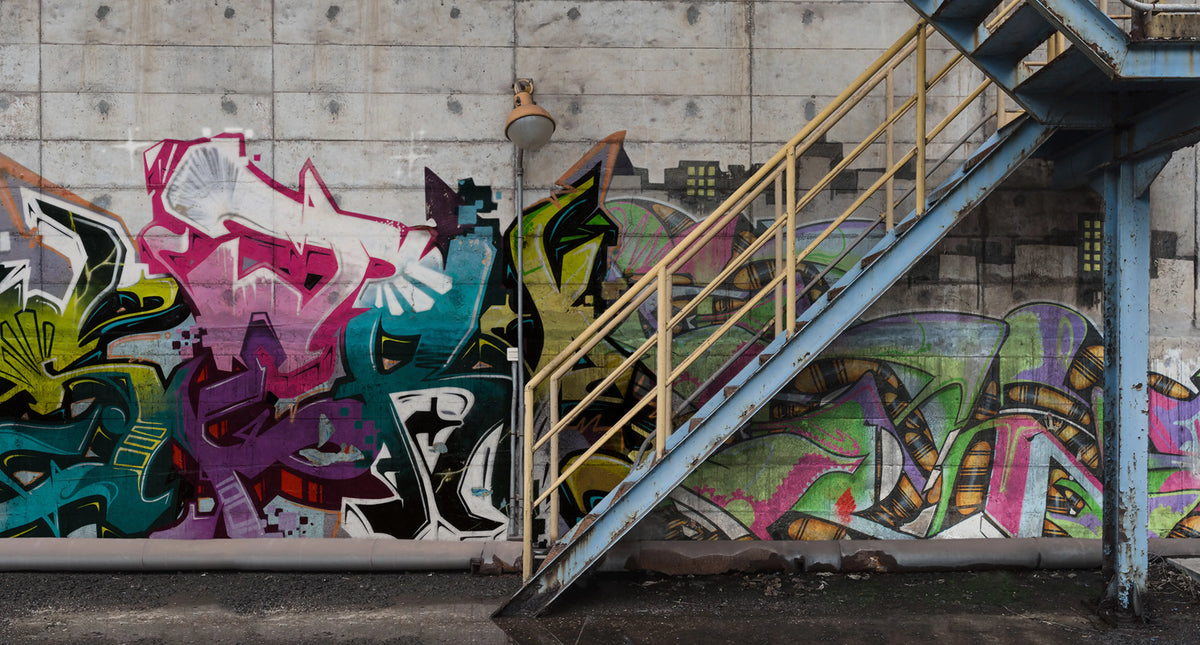 Stairway Graffiti Mural Wallpaper - pure wallpaper artwork