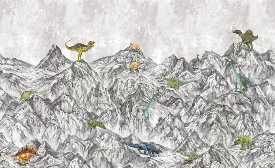Dinosaur Mountain Mural Wallpaper