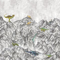 Dinosaur Mountain Mural Wallpaper - pure wallpaper artwork