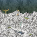 Dinosaur Mountain, Nightfall Mural Wallpaper - pure wallpaper artwork