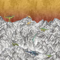 Dinosaur Mountain, Volcano Mural Wallpaper - pure wallpaper artwork
