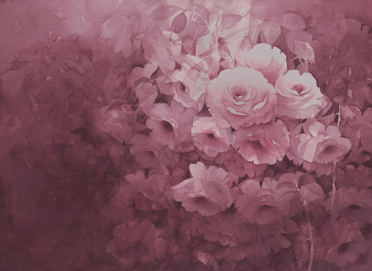 Harmony, Fuchsia Mural Wallpaper - pure wallpaper artwork