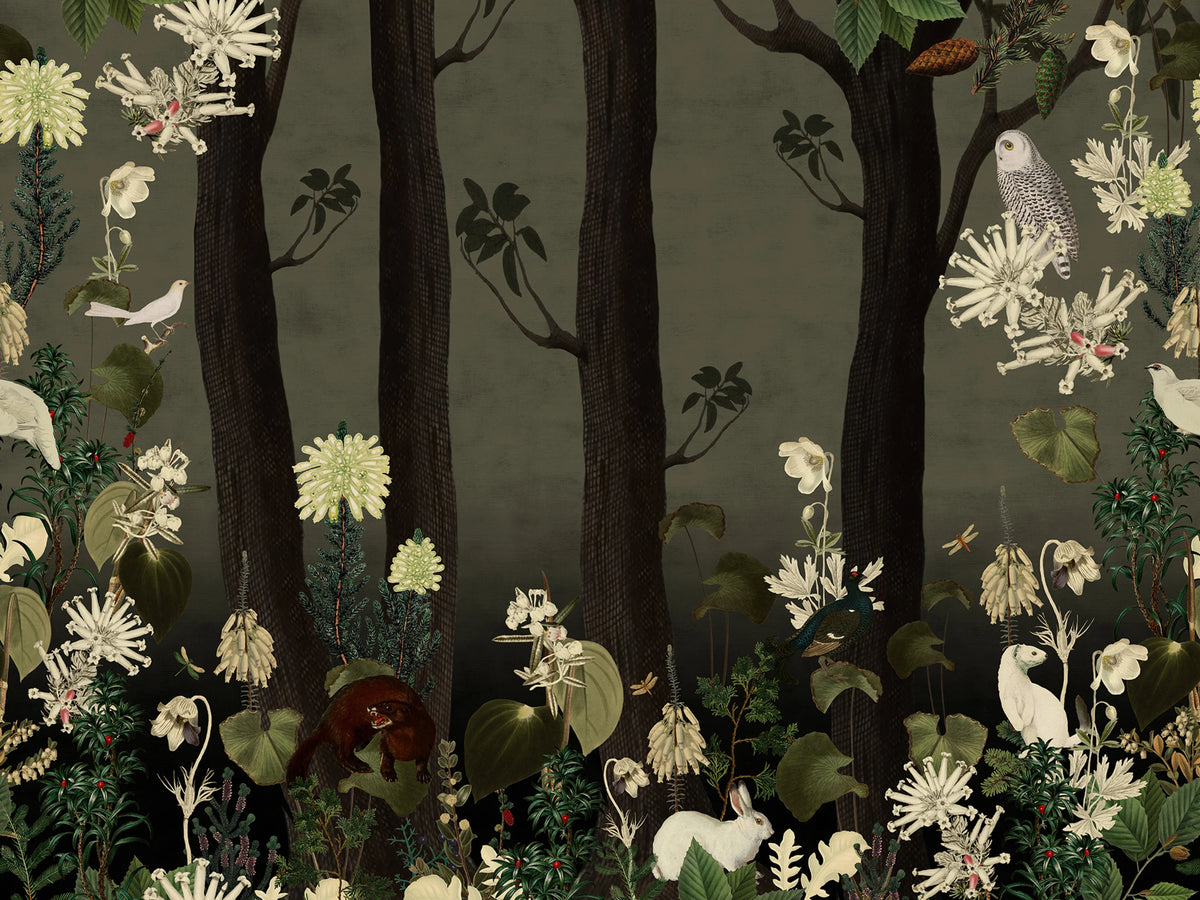 Rabbit Hole, Moss Mural Wallpaper - pure wallpaper artwork
