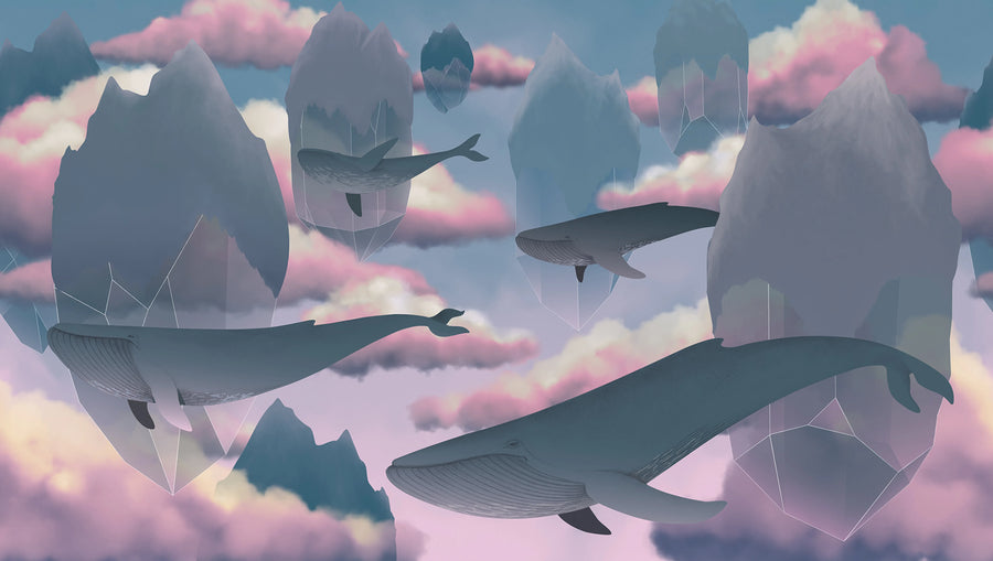 Floating Diamonds Mural Wallpaper